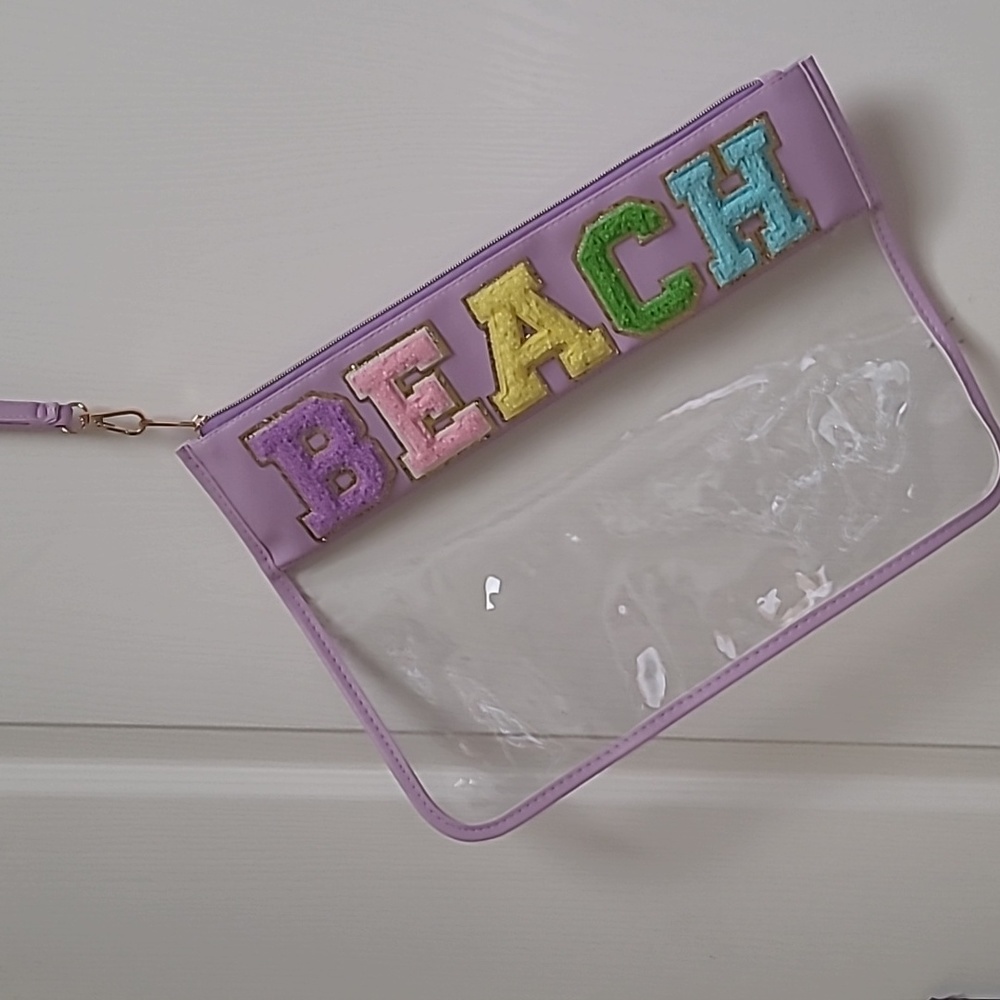 Very large PVC beach wristlet bag LOW START